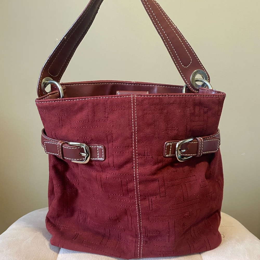 Burgundy Suede Tommy Hilfiger purse